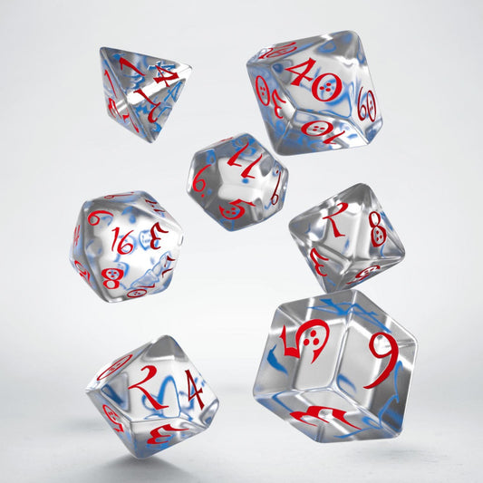 Classic RPG Translucent & blue-red Dice Set