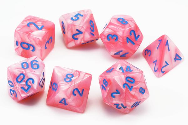 CHX30003: Lustrous Polyhedral Pink/Blue 7-Die Set