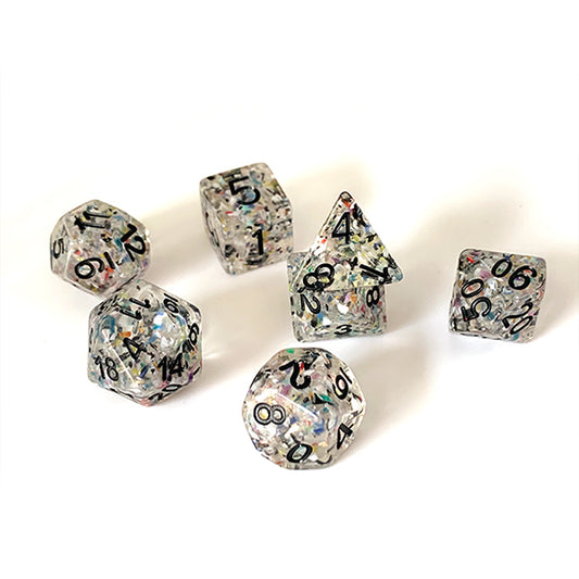 Translucent With Mixed Gravel Dice Set