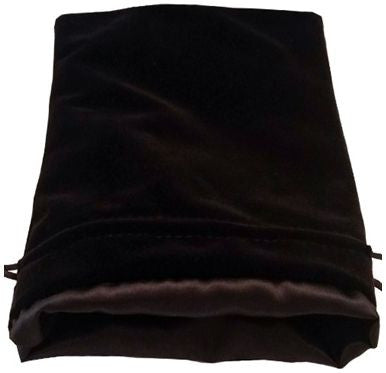 Velvet Dice Bag With Satin Liner 6″x8″: Black w/Black Satin Lining