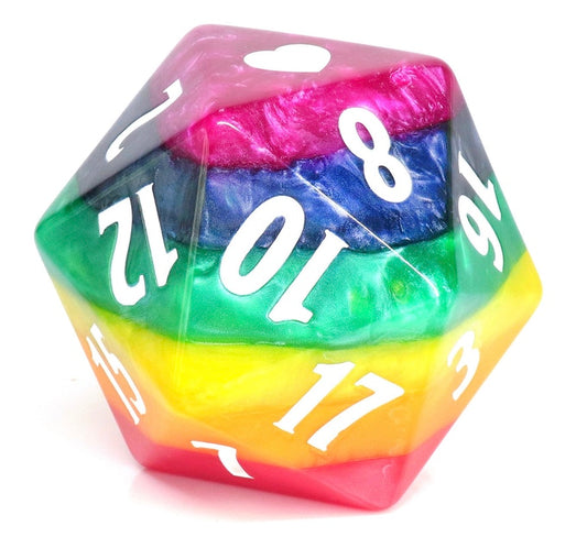 HeartBeat Dice: The Brightest Rainbow - 60mm D20