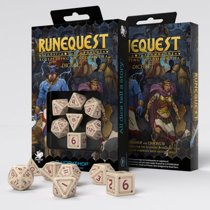 RuneQuest Beige & burgundy Dice Set